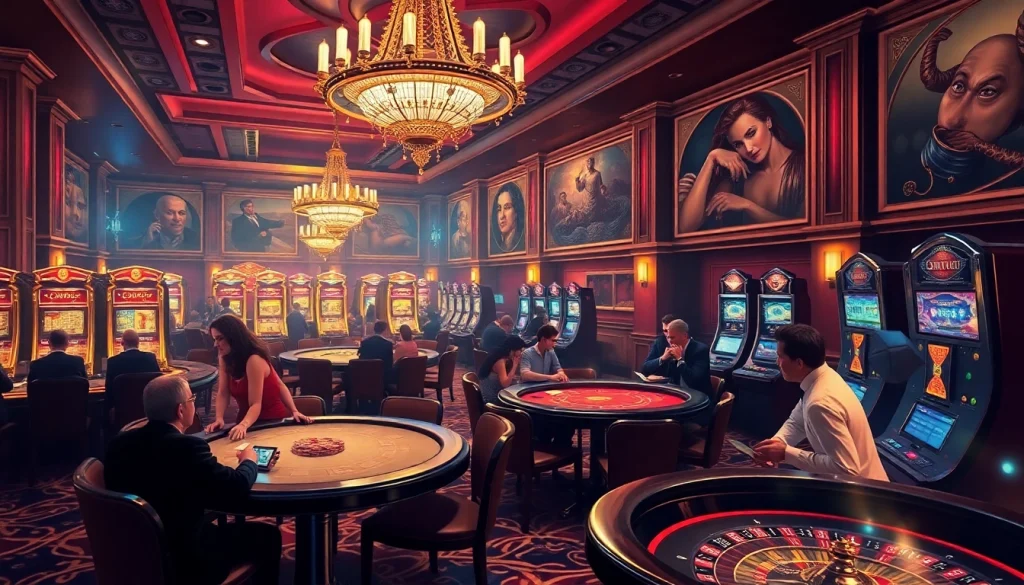 Experience high-stakes gambling at https://betvisa.charity/ with luxurious casino tables and vibrant players.
